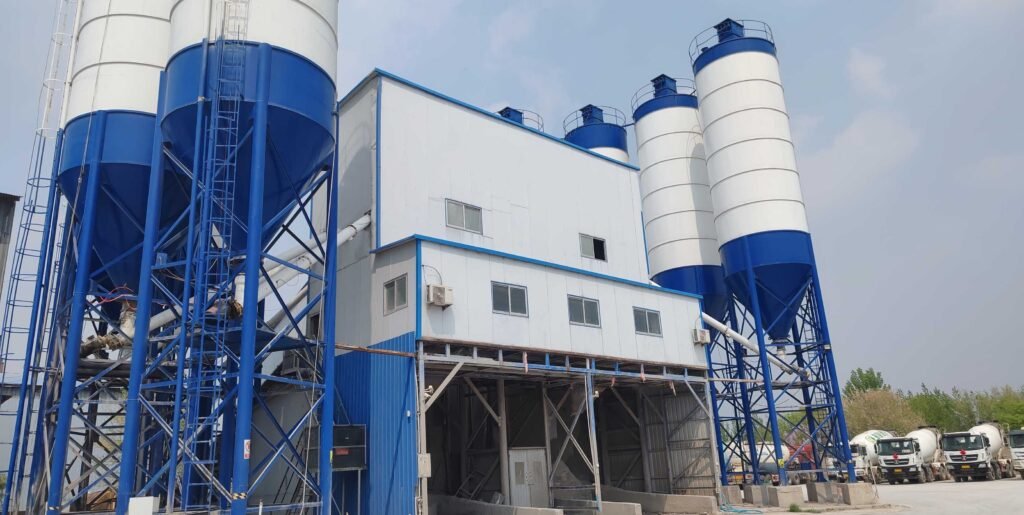 Workflow of a concrete batching plant