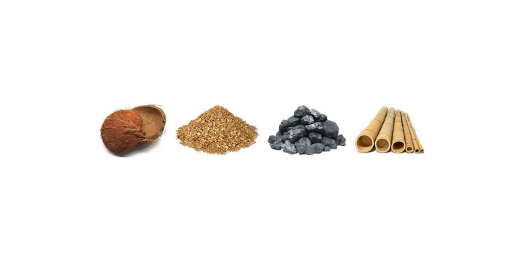 raw materials for making activated charcoal