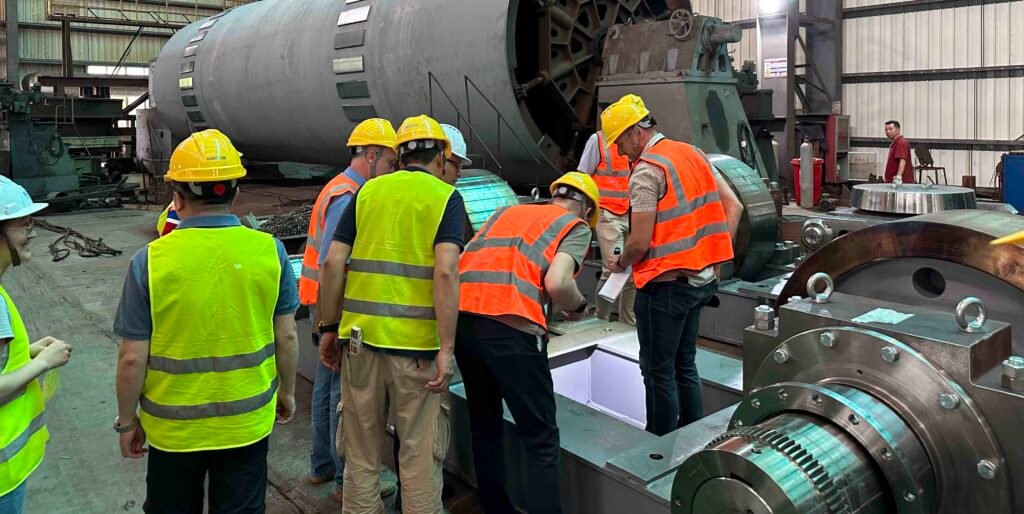 Visual Testing (VT) for incineration rotary kiln dimension check and deviation tolerance