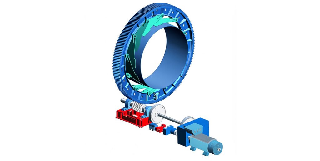 components of a rotary kiln gear pinion drive system