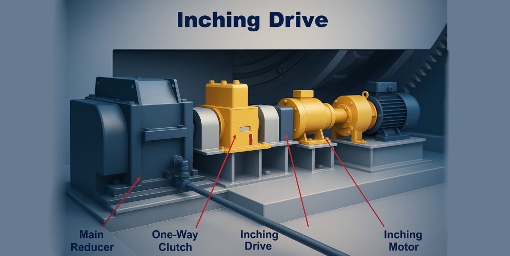 inching drive emergency maintenance motor for rotary kiln