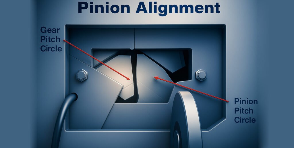 rotary kiln girth gear pinion meshing mechanism alignment
