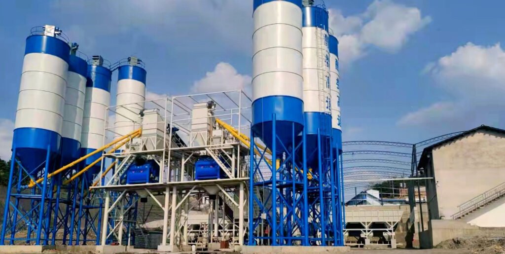 Components of a concrete mixing plant