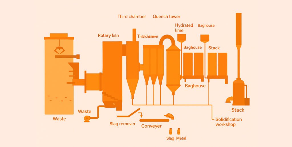 process flow of cleanco waste medical waste incineration plant