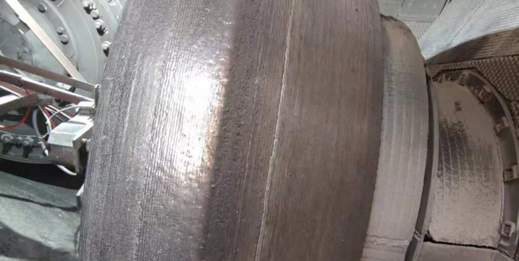 Quality inspection and control measures during the vertical mill hardfacing repair process in situ