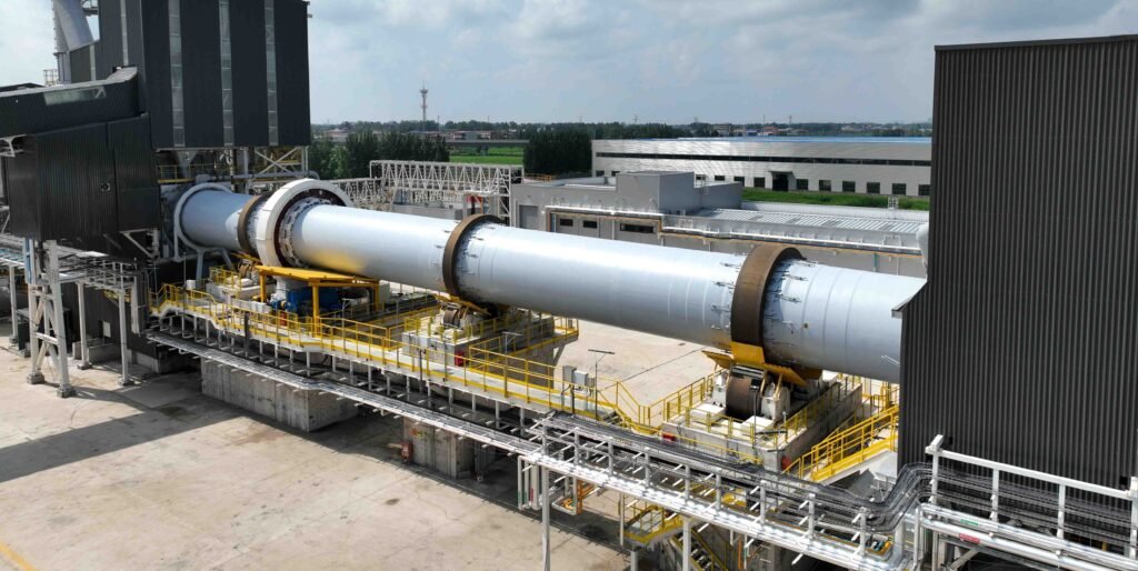 High Temperature Rotary Kiln Drum in Operation tongli zinc oxide project for befesa