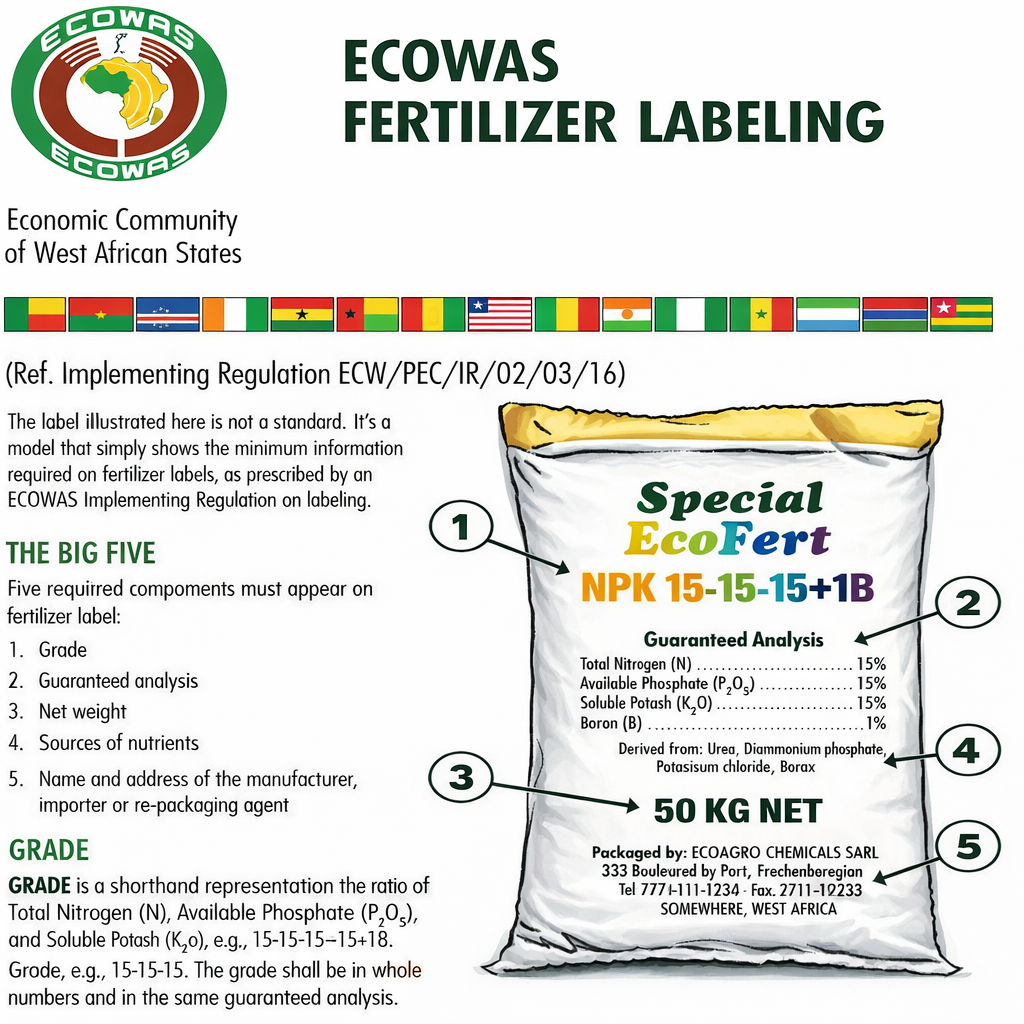 Ecowas fertilizer labeling regulation(Ecnomic community of west african state) 