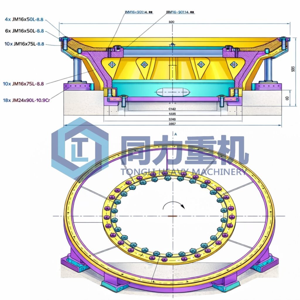 VRM Grinding Table Liner structure drawing