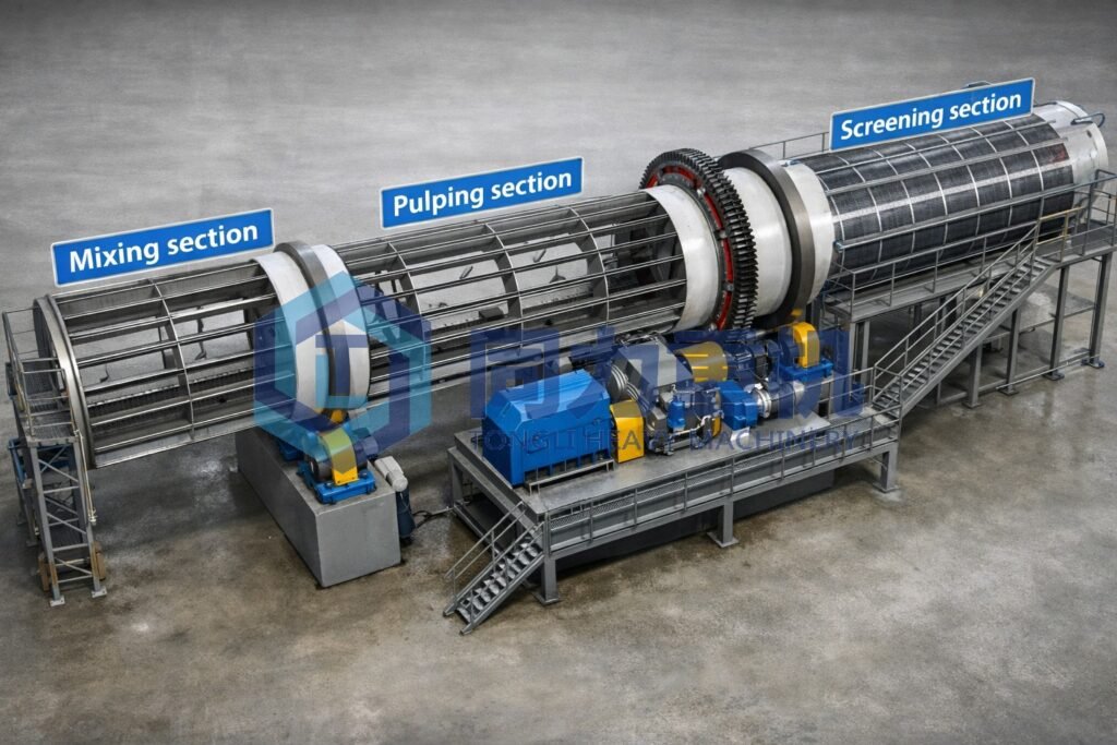working principle of a paper pulper machine feeding mixing pulping screening zone of paper pulper machine