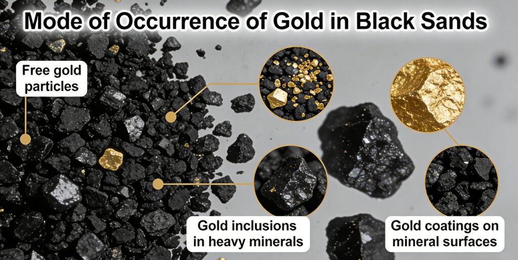 The Mode of Occurrence of Gold in Black Sands