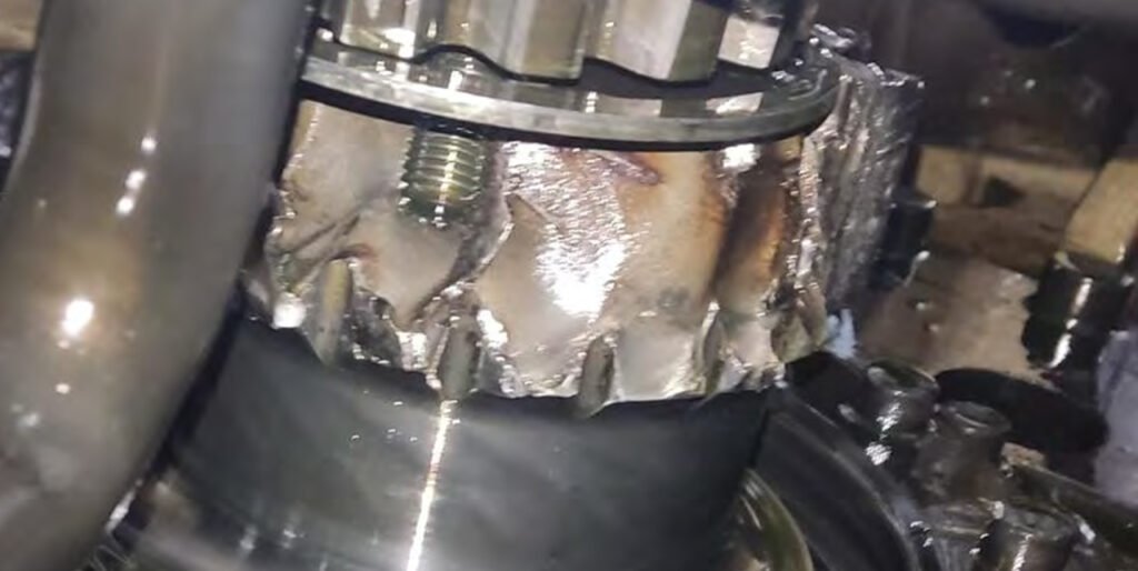 Chipping of a part of the second stage drive shaft: