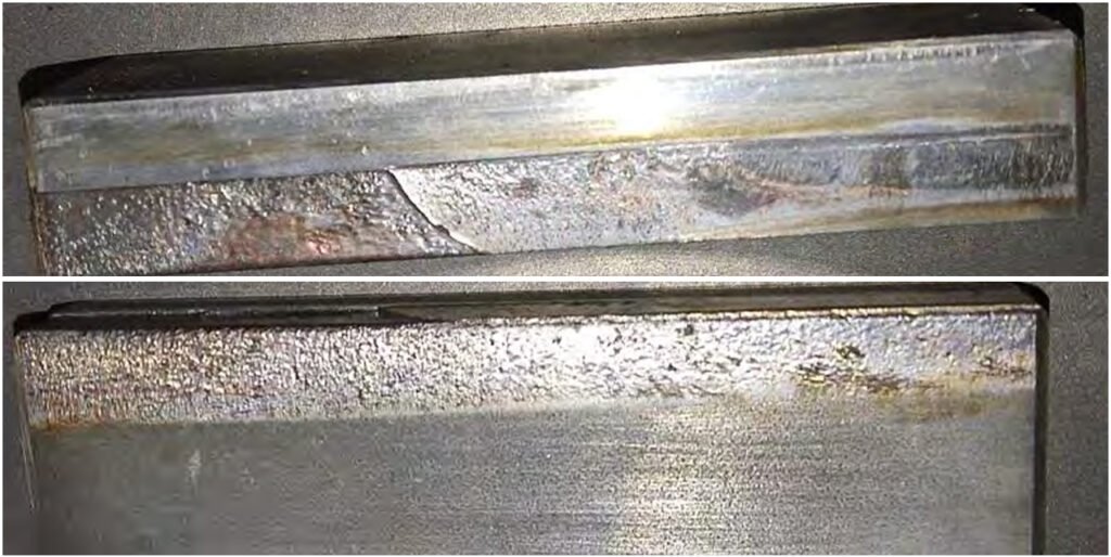 Damage to the gear end face where the spacer sleeve meets.