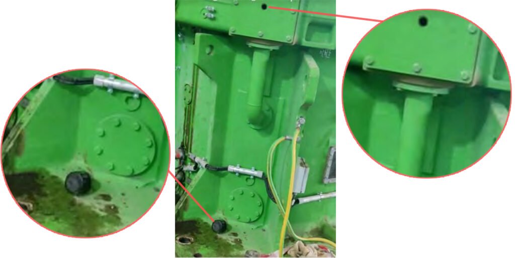 David Brown Santasalo and Moventas broken breather valve from the plain bearing housing cover