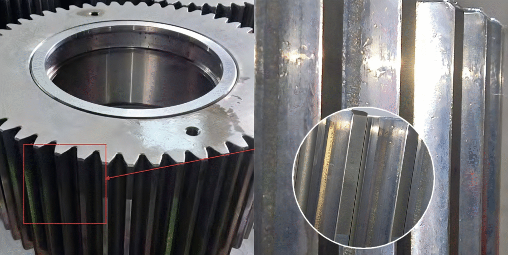 2nd satellite. Chipping of the tooth surface.