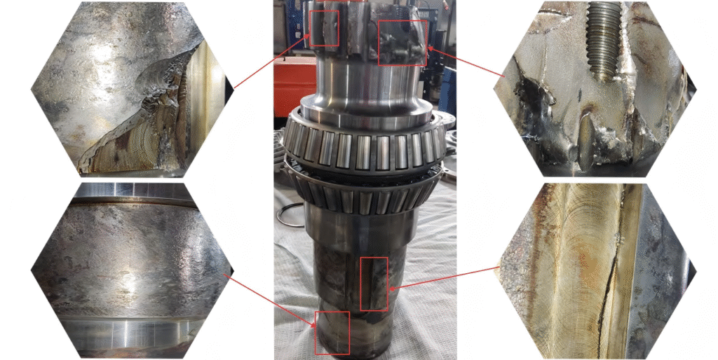 Chipping of shaft teeth.