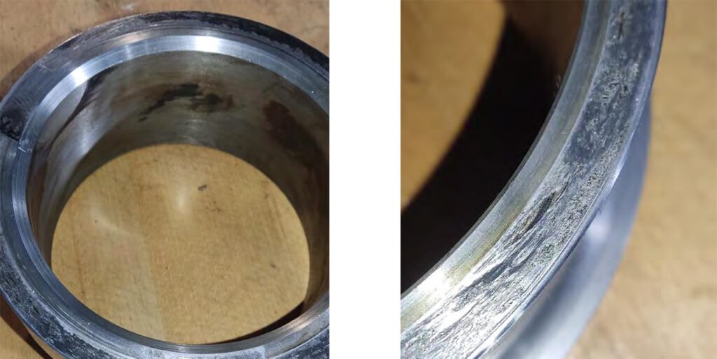 Chips and cracks on the gear seat.