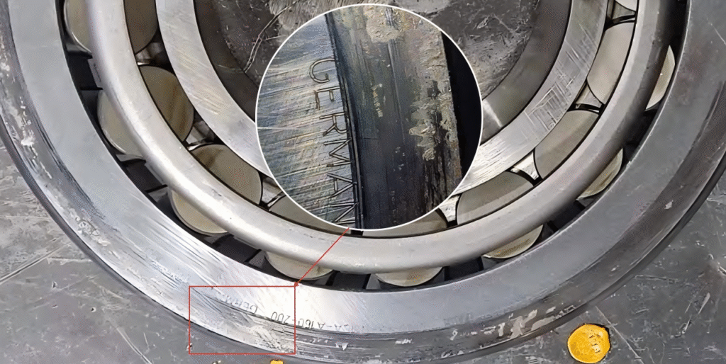 Frontal tapered roller bearing of the tapered pinion shaft