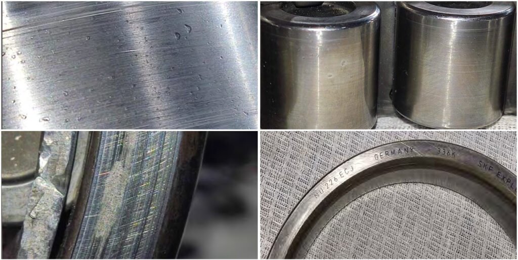 Lower, cylindrical roller bearing of the second stage drive shaft.