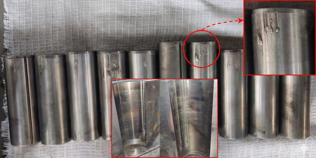 numerous burrs were discovered on the pins