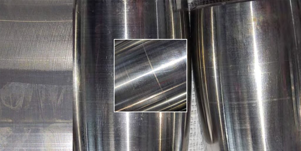 Painting of the surfaces of rollers, inner and outer races.