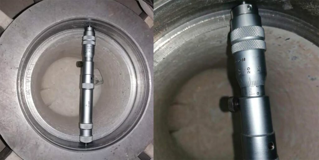 Wear of the lower cylindrical roller bearing seat on the second-stage drive shaft. The measurement results are presented in the appendix to the report "Appendix to Report SR-055-25: Bearing Seat Inspection Protocol in the Housing."