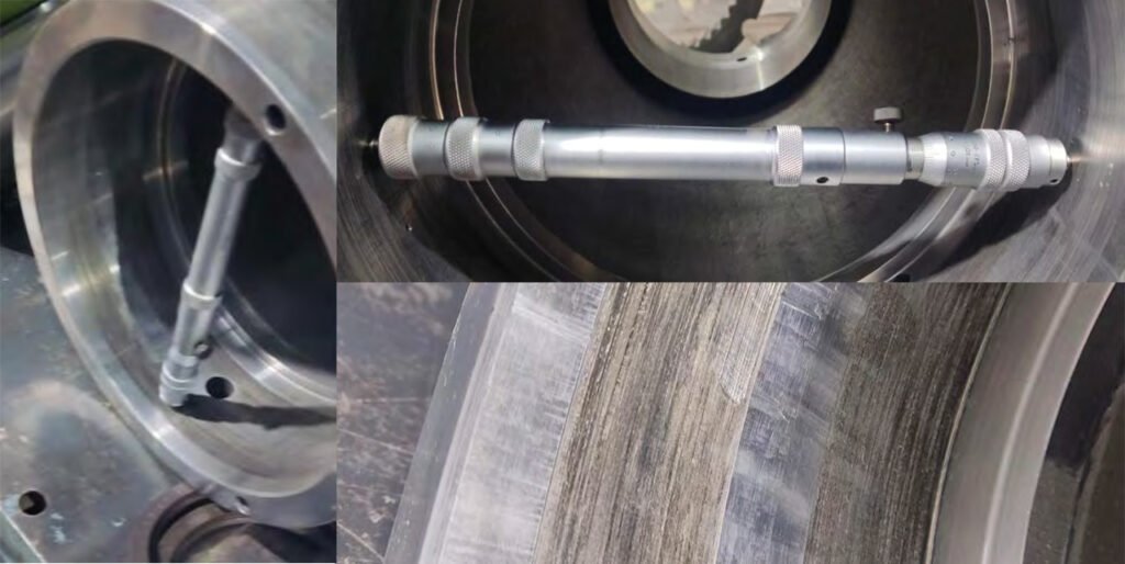 Wear of the spherical roller bearing seat. Measurement results are presented in the appendix to the report "Appendix to Report SR-055-25: Bearing Seat Inspection Protocol in the Housing."