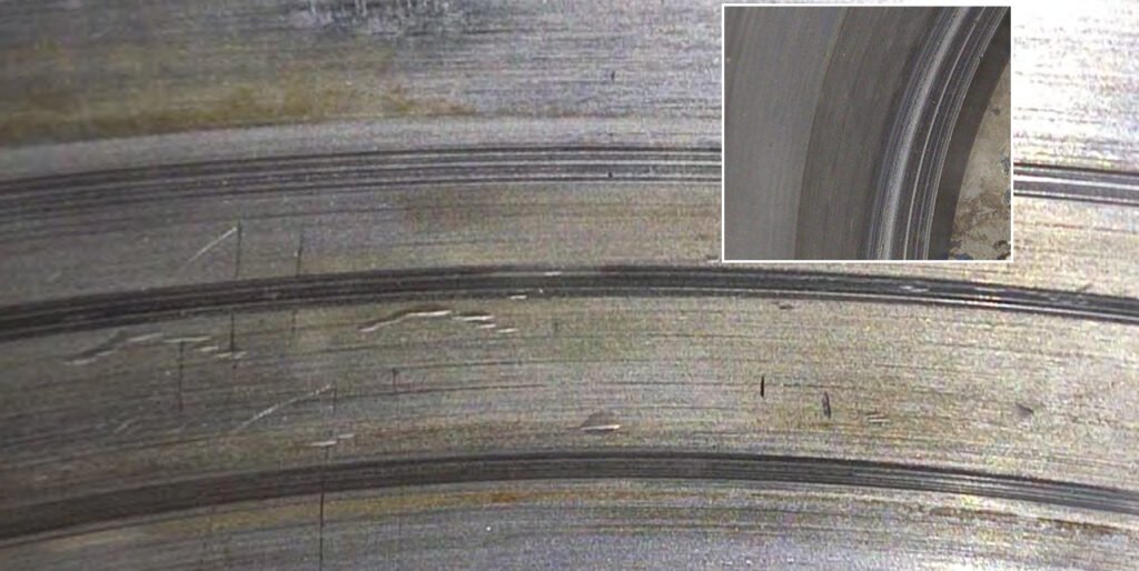 Wear of tapered roller bearing seats. The measurement results are presented in the appendix to the report "Appendix to Report SR-055-25: Bearing Seat Inspection Protocol in the Housing."