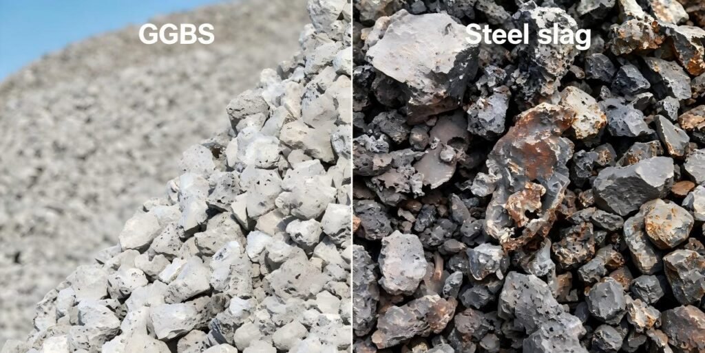 GGBS Blast furnace slag Vs Steel slag