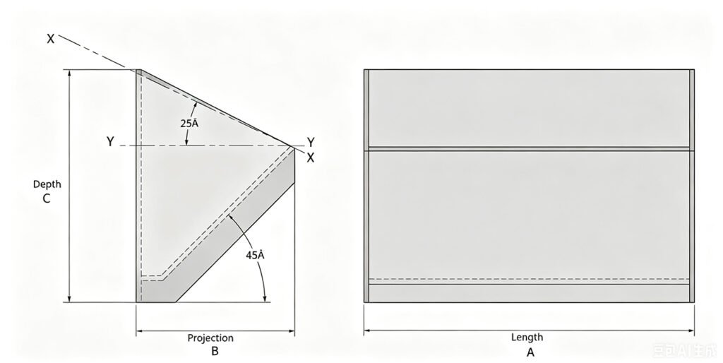 HF (High Front) Type Elevator Buckets Sizes and Dimensions